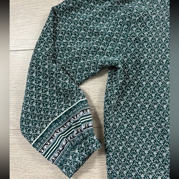 Madewell Silk Memory Green Bandana Floral Blouse - Picture 5 of 11